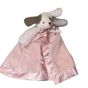 BEARINGTON BABY Pink Brown Satin Security BLANKET Puppy Dog Plush LOVEY